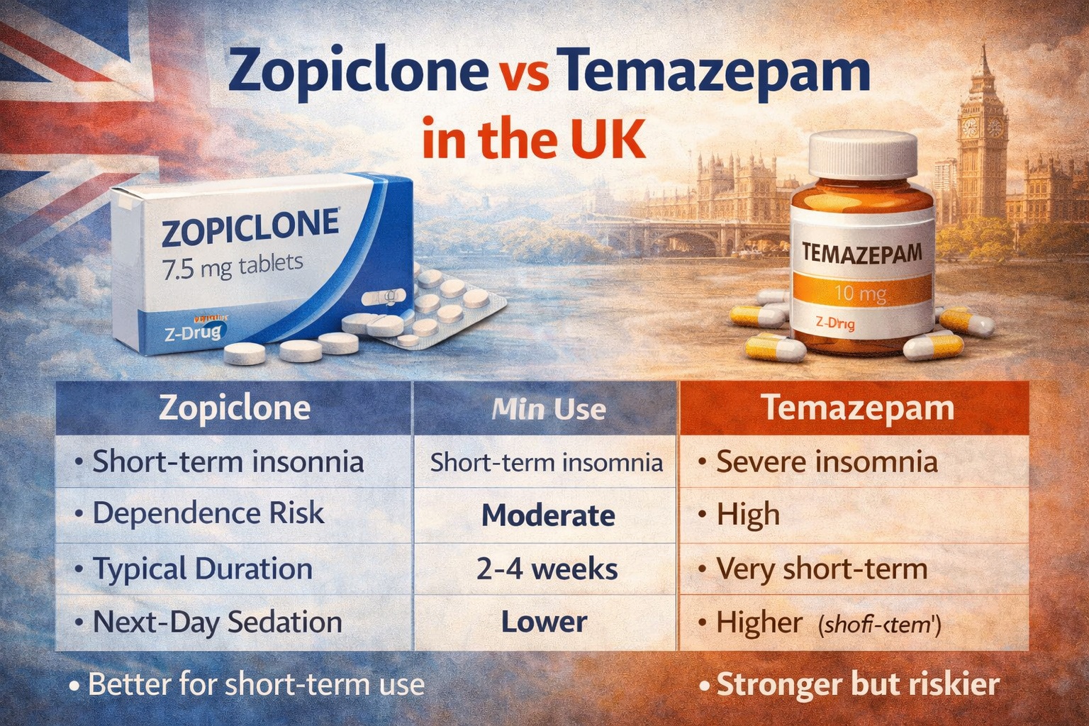 zopiclone vs temazepam